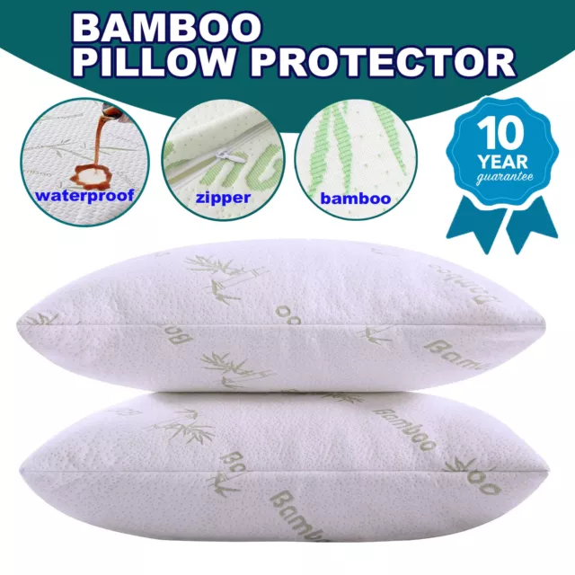 2/4/6 PCS Made Bamboo Pillow Protector Soft And Breathable standard size AU 2023