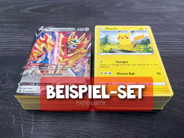 ⭐150 Stück! Pokémon Karten mit V/GX/VMAX + 10 Seltenen HOLOS & PIKACHU EVOLI EN 3