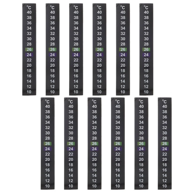 12pcs Aquarium Thermometer Stickers Fish Tank Stick on Thermometer Strip