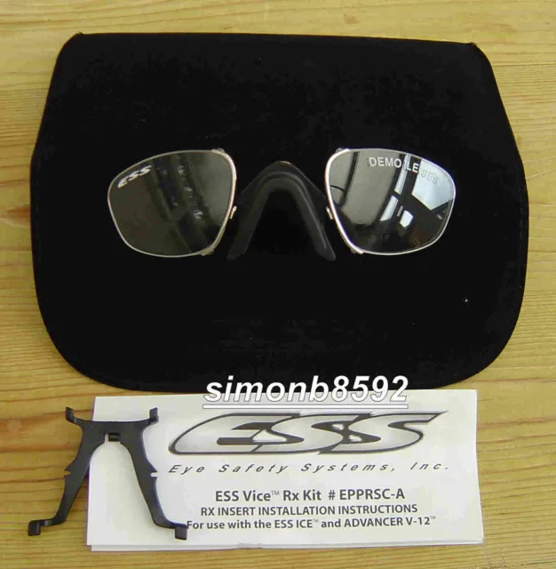 British Army Isssue Ess Ice & V12 Balística Gafas de Sol Receta Rx Inserto