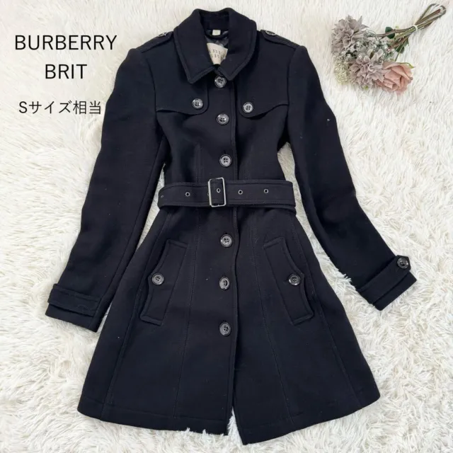 Woman BURBERRY BRIT single trench coat with Belt USA2,XS free Shipping.!