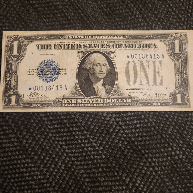 👀⭐️1928-A $1 *Scarce ⭐️Star Note Funny Back⭐️ Small Silver Certificate👀⭐️💥 3
