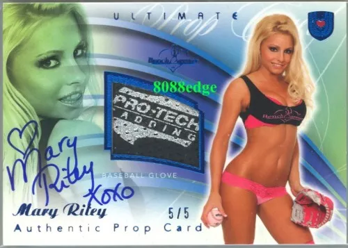 2010 Benchwarmer Ultimate Prop Blue Auto: Mary Riley #5/5 Autograph