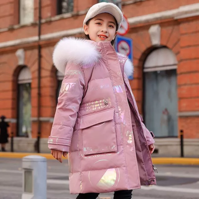 Cappotto Invernale Bambini Ragazze Cappuccio Con Cappuccio Con Pelliccia Sintetica Ragazze Parka Scuola Giacche Outwear Caldo