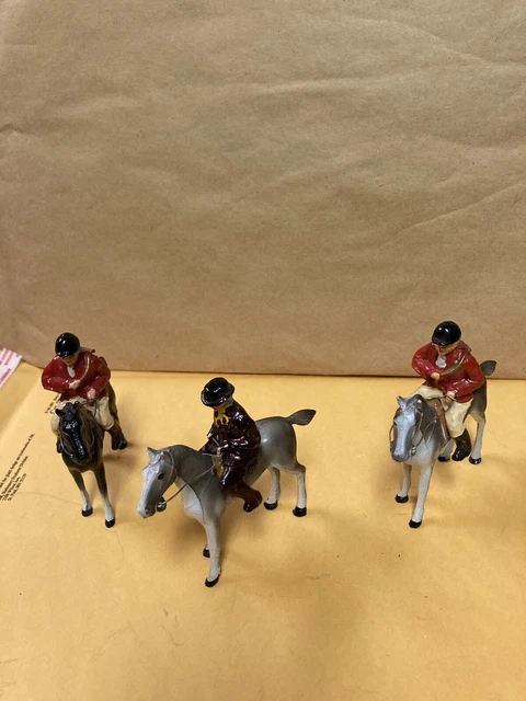 Lot Of 3 ALL NU 99% PAINT LEAD 2 AN29 Fox HUNTERS ON HORSE AN30 Lady Rider MINTY
