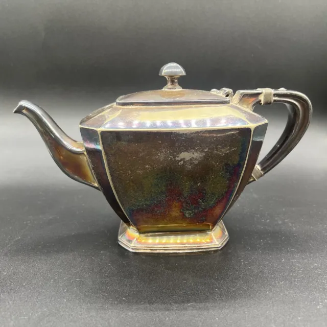 Vintage Sheffield Plate 9108 Silver Plate Teapot Coffee Pot Art Deco Monogram
