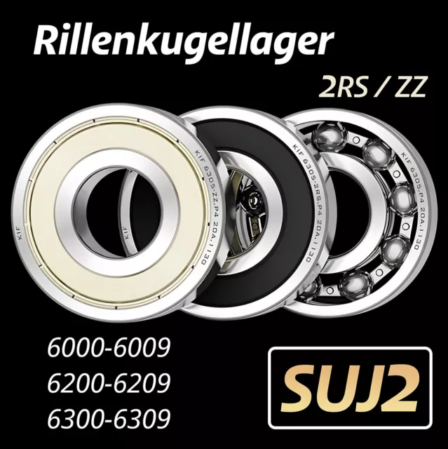 Kugellager 6000-6009, 6200-6209 und 6300-6309 2RS oder ZZ Rillenkugellager