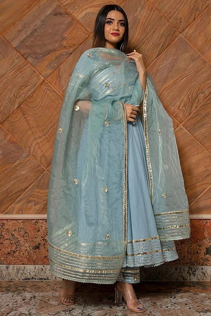Pentola Kurti Stile Bollywood Anarkali Kurta Palazo Dupatta Designer matrimonio svasata