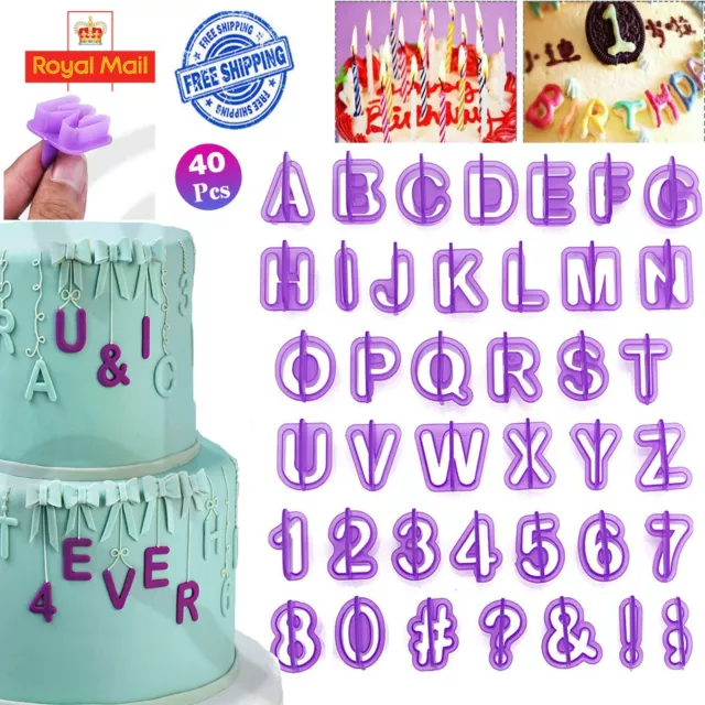 40pcs/Set Alphabet Number Letter Fondant Cake Decorating Set Icing Cutter  Mould