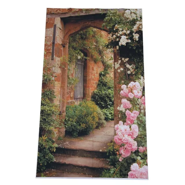 3X5Ft Photo Backdrop Vinyl Faltbarer Hintergrund Rosa Rose Brick Arch Door 6044