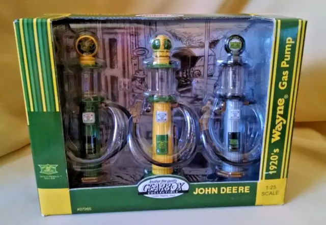 John Deere Gas Pump Set 3 New Gearbox Collectibles 1920'S Wayne 1:25 1998 Ltd Ed