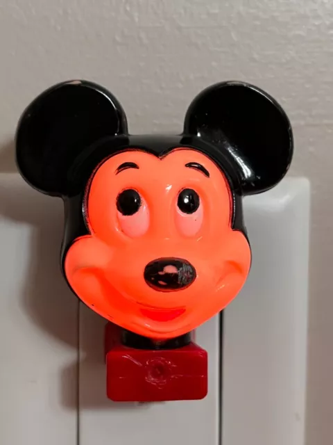 Vintage Mickey Mouse Head Plug In Night Light, Disney Collectible, Works Well