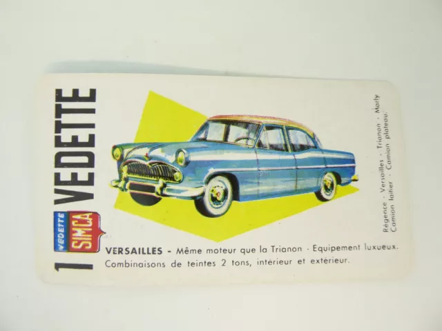 Rare Carte A Collectionner Collectible Card Cafe Lideal - Simca Vedette -