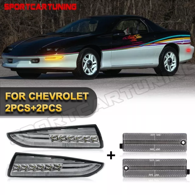 For 93-02 Chevrolet Camaro Dynamic Front Bumper LED Turn Signal Parking Lamp DRL