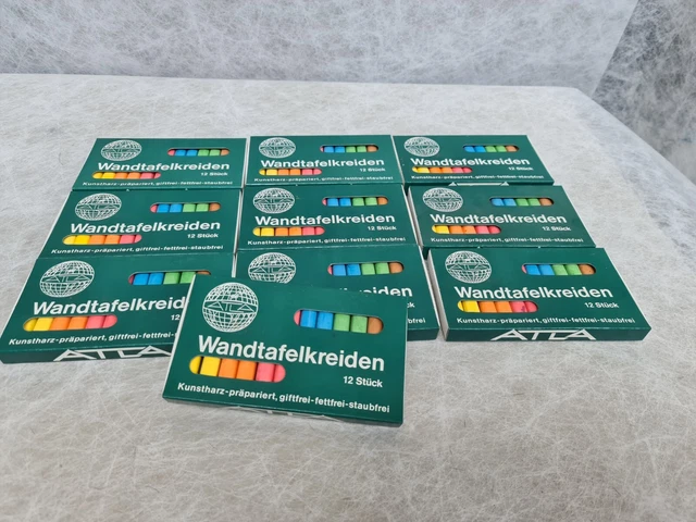 Konvolut 10 Packungen a 12x Kreide Tafelkreide  Malkreide Schulkreide