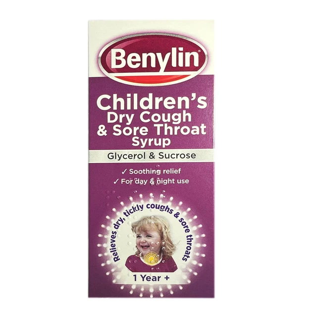 Short Syrup SHORT-DATED-01-2026 - BENYLIN Children's Dry Cough and Sore Throat ...