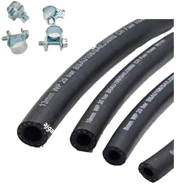 Reinforced Nitrile Rubber Fuel Pipe Petrol Gas Diesel Oil Line Hose Tube Smooth