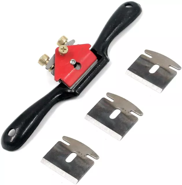 Metal Spokeshave Adjustable Spoke Shave Woodworking Hand Cutting Tool W/ Blades