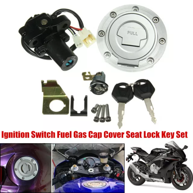 Motorcycle Fuel Gas Cap Cover Seat Lock Key Set Refit Electrical Ignition Switch