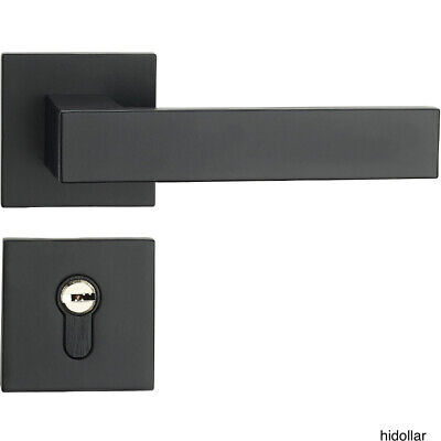 Black Square Lever Handles Door Entrance Mortise Lock Entry Lock Set Dual Latch