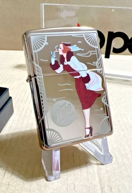 BEAUTIFUL!! Zippo Windproof Lighter Rose Gold WINDY VARGA GIRL 360 New & Boxed