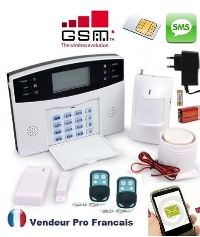 Kit Alarme Maison Sans Fil GSM SMS Auto Appel Anti Vol 1-> 99 Zones De Détection