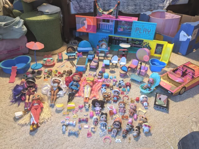 LOL Surprise Dolls Huge Lot OMG Pets Lils Babies,OMG Dolls,Playsets W/ Furniture