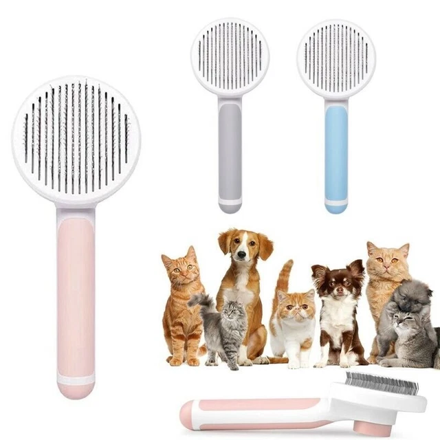 Shedding Cat Hair Brush Self Cleaning Slicker Pet Grooming Tools Dog Combs Pet