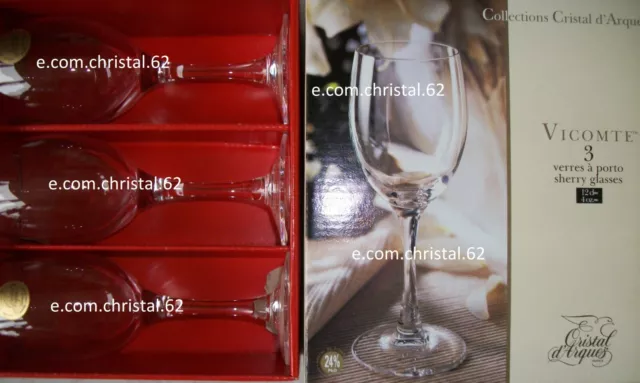 Cristal d'Arques coffret de 6 verres a vin blanc ou à porto modèle vicomte neuf