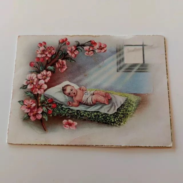 Tarjeta diptico recuerdo nacimiento año 1952 valencia