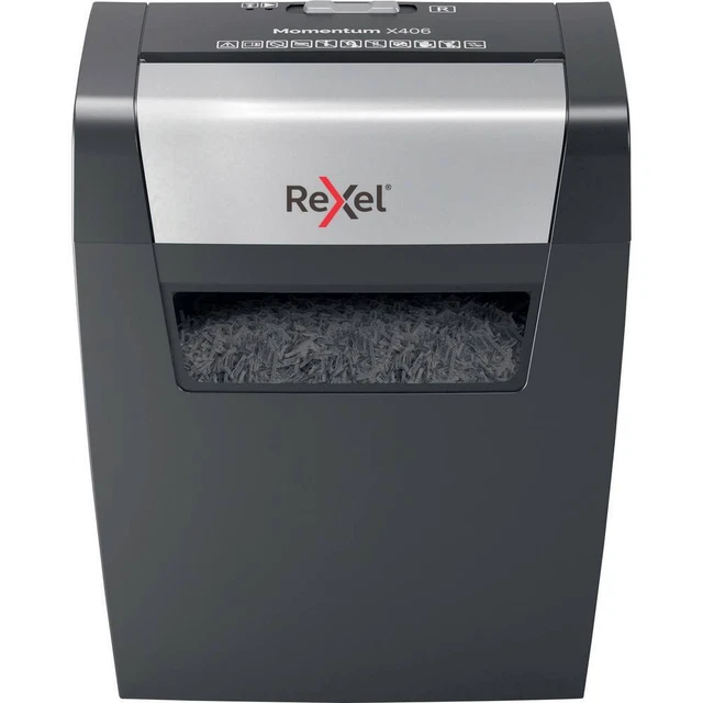 Rexel Momentum X406 Aktenvernichter Partikelschnitt 4 x 28 mm 15 l Blattanzahl