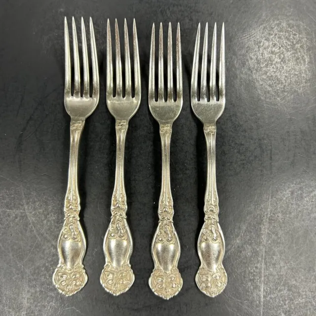 WM ROGERS & SON AA  (1908) ARBUTUS  6" Forks  Silverplate Floral Design