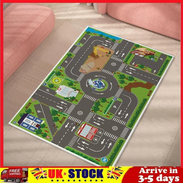 Kids Cartoon Carpet Rectangular Crawling Rug for Playroom Bedroom (60*90cm B)