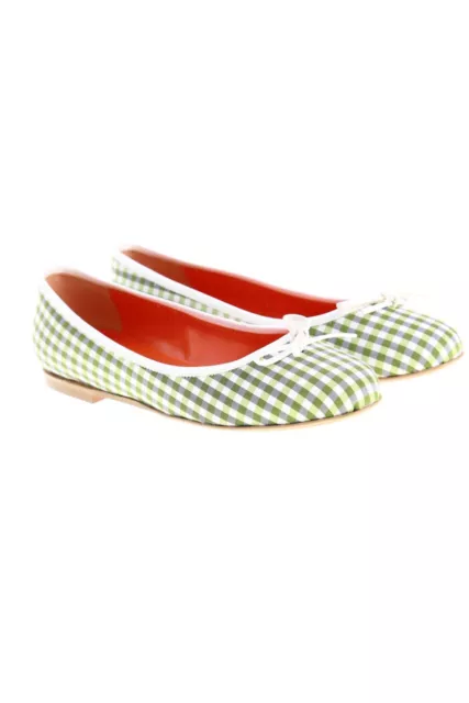 Saint-Honoré Paris Souliers ballerina flats Checked Bow 36 multicolor NEW