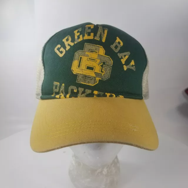 GREEN BAY PACKERS Football NFL Snapback TRUCKER Mesh Back Baseball Hat Cap VTG