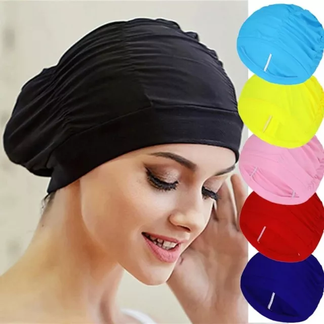 Elastic Swim Caps Long Hair Swimming Hat Nylon Bathing Caps for Women Men Kids