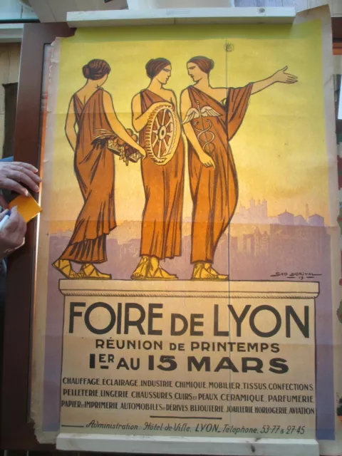 Affiches anciennes, 1918-1920, authentiques, signée Géo DORIVAL : FOIRE de LYON,