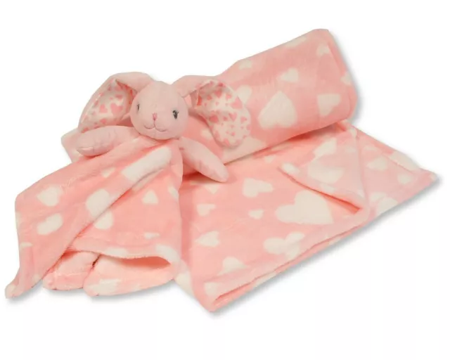 Baby Bettdecke und Decke Set - Hase - rosa Mädchen