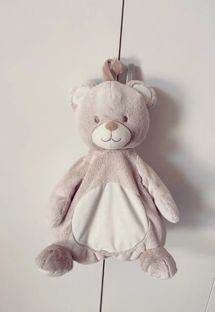 TEX BABY DOUDOU PELUCHE OURS RANGE PYJAMA BLANC MARRON CHINE 45CM NEUF carrefour