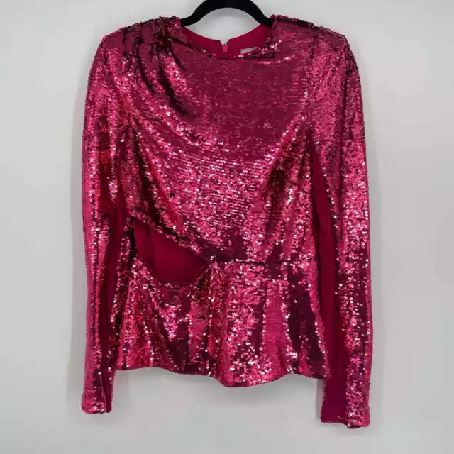 ASOS TALL Ultimate Cut Out Sequin Scarlett Long Sleeve Top Size 8 2