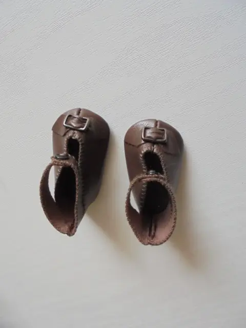 Petite Paire de chaussures pour Poupée Ancienne - En Cuir - Neuves