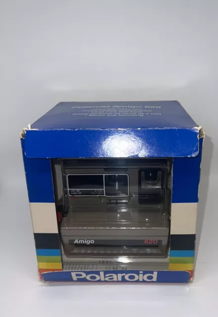 Polaroid Amigo 620 In Box Vintage Made in USA UNTESTED | 600 Land Camera W/ Film