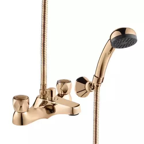 Deva Profile Deck Mounted Bath Shower Mixer Tap Gold