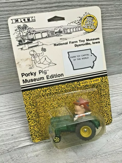 New ERTL 1990 Porky Pig National Farm Toy Museum Edition Diecast Tractor