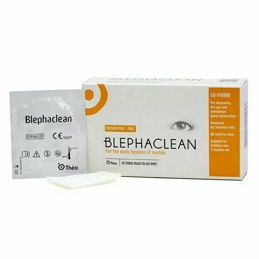 Blephaclean Sterile Wipes (20) Daily Hygiene of Eye Lids & Preservative Free p&p