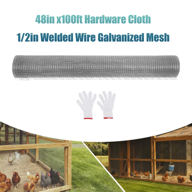 48IN X 100FT 1/2" Hardware Cloth Galvanized Wire Welded Mesh Fence Roll