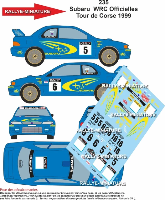 Décalcomanies 1/43 Subaru Impreza WRC De Mevius - Rallye Du Portugal 1998 - Réf. 0130 - Neuf