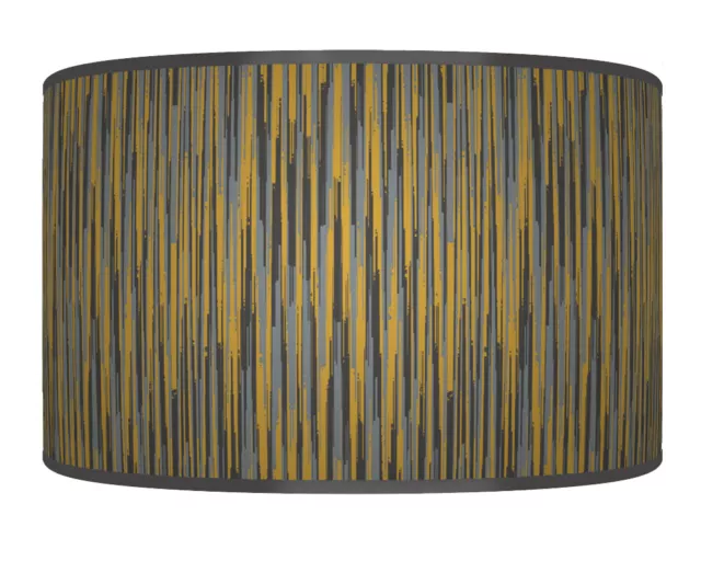 Abstarct Stripes Mustard Grey Pendant Drum Lamp Shade Handmade Lampshade dz958