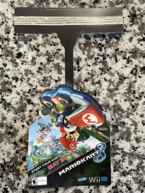 Nintendo Mario Kart 8 WiiU Store Promo Display Hanger Rare Promotional Item