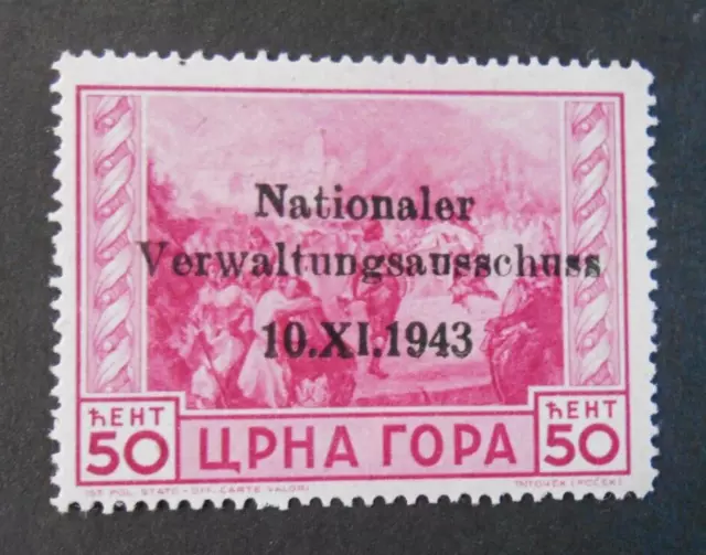 GERMANIA, GERMANY ITALIA REICH 1943 "Occupazione. Montenegro"50c. rosa MNH**BPP